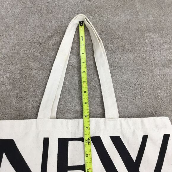 THE NEW YORKER Magazine Bag Classic Cotton Canvas Tote Handle Shoulder Natural - Picture 5 of 5